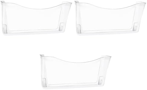 EASEPRES 3 Pack Clear Single Pocket Hanging File Organizer, Plastic Wall Mount Paper Mails Magazines Holder, Mounted Folder Bins for Office School and Home, 13.85x3.14x6.88 inches