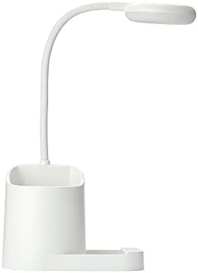 LED Desk Lamp, Home Office Eye-Caring Desk Light, with Pen Holder/Phone Holder/USB Charging Port Table Lamps, 3 Lighting Modes, Touch Control, Blue Light Filter, Reading Lamp, 1200mAh White