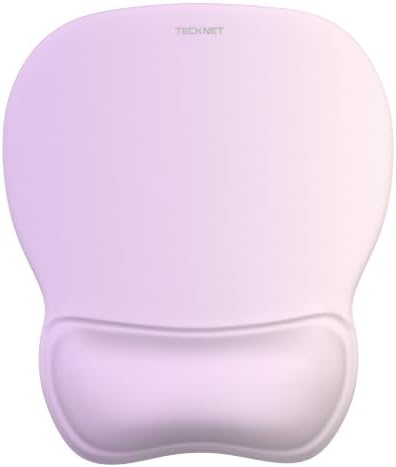 TECKNET Gel Ergonomic Mouse Pad with Wrist Rest, Non-Slip PU Base, Purple