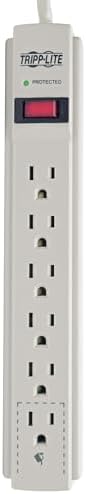 Eaton Tripp Lite TLP615 15ft Power Cord White Surge Protector 6 Outlets