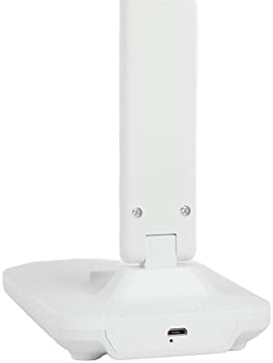 Faux Leather LED Desk Lamp, Touch Dimming with Phone Holder, 180 Degree