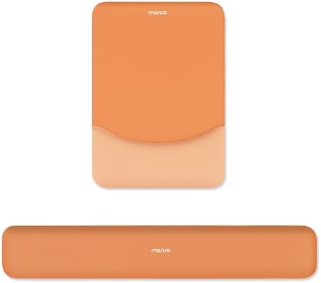MOSISO Wrist Rest Support Mouse Pad & Keyboard Set, Cosmic Orange