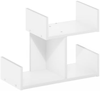 Furinno HERMITE Desk File Folder Organizers, 3-Shelf Desktop Office Organization Racks, Desk Top Display Book Shelf, for Paper, Office Supplies, Magazine, White