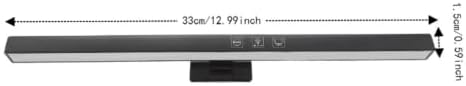 Laptop Monitor Lamp, Black LED Computer Monitor Light Bar, Anti Blue Light Clip-On ABS Screen Lamp, 13 x 0.6 in
