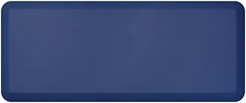 GelPro Designer Comfort 3/4" Thick Ergo-Foam Anti-Fatigue Kitchen Floor Mat, 20"x48", Leather Grain Navy