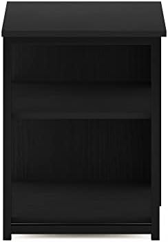 Furinno Camnus 3-Tier Metal Frame Side Table, Open Shelf, Dark Americano