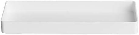 Amazon Basics Rectangular Plastic Desk Organizer, Half Accessory Tray for Office Supplies and Workspace Organization, 9.4" x 3.3" x 1", White (Pack of 2)