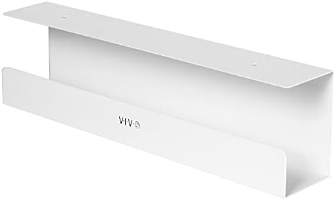 VIVO White 17 inch Under Desk Cable Management Tray, DESK-AC06-1CW