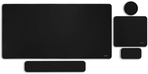 MOSISO Large Gaming Mouse Pad&Massage Keyboard Wrist Rest, Black