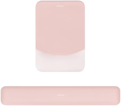 MOSISO Wrist Rest Support Mouse Pad & Keyboard Set, Baby Pink