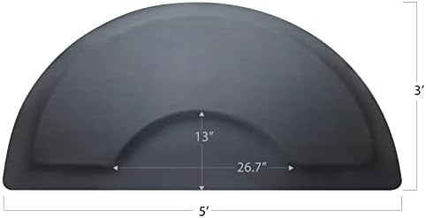 Salon Mat for for Hairstylist 3'x5' Barber Shop Anti-Fatigue Salon Standing Chair Mat - Black Semi Circle 1/2" Thick Comfort Salon Mat, Hair Cutting Hairdressing Equipment