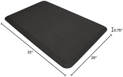 NewLife by GelPro Anti Fatigue Mat: Eco-Pro Foam Anti-Fatigue Comfort Mat - Standing Desk Pad - Professional Floor Mats for Commercial & Industrial Work - 20” x 32” Non Slip Ergonomic Mat - Black