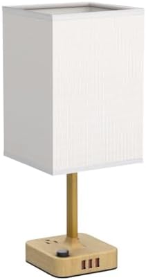 Touch Bedside Table Lamps for Bedroom Night Stands with Charging Station