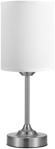 Touch Control Cordlss Table Lamp, USB-C Rechargeable Lamp with Stepless Dimming, 4000mAh Battery Operated Bedside Lamp for Bedroom, Living Room, Night Light & Emergency Lighting, Silver, 1 Pack