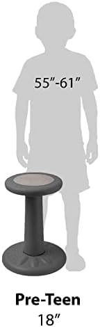 Studico ActiveChairs Kids Wobble Stool, Flexible Classroom Seating Improves Focus, Posture & Helps ADHD/ADD. Get the Wiggles Out Active Fidget Desk Chairs, Pre-Teen 17.75" Chair, Ages 7-12, Grey