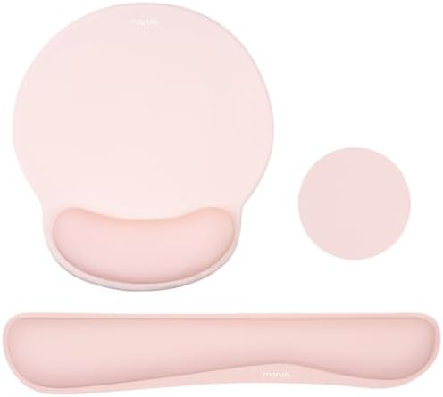 MOSISO Wrist Rest Support for Mouse Pad&Keyboard Set, Chalk Pink