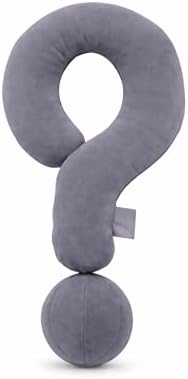 EVOLIVE Question Mark Neck Pillow 15"x24", Velvet Support (Dark Grey)