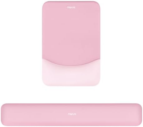 MOSISO Wrist Rest Support Mouse Pad & Keyboard Set, Pink