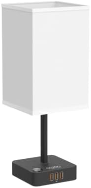 cozoo RGB Remote Bedside Lamp 16 Color Dimming for Nightstand Table White