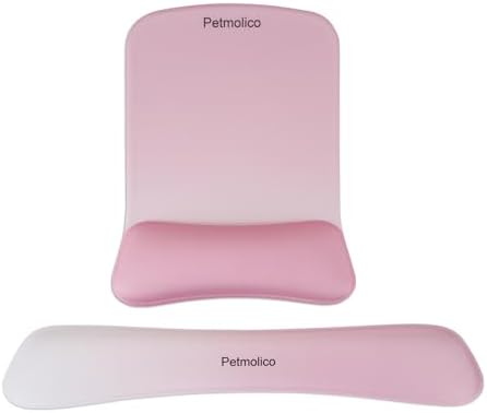Petmolico Ergonomic 2Pcs Wrist Rest Set for Keyboard and Mouse, Pink