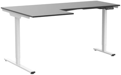 SANODESK L-Shaped Electric Standing Corner Computer Desk, Black&71 x 63