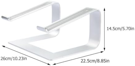 Detachable Aluminum Alloy Laptop Stand with Tablet Holder for Desk Use, Adjustable Height Computer Support Compatible with Notebooks, Silver Color Ergonomic Design Relieves Back