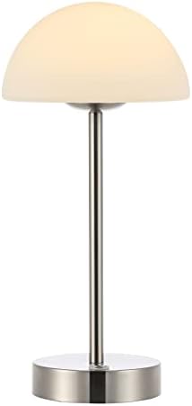 JONATHAN Y Xavier 12.5" Metal Cordless LED Table Lamp, Nickel