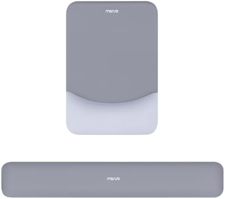 MOSISO Wrist Rest Support Mouse Pad & Keyboard Set, Gray