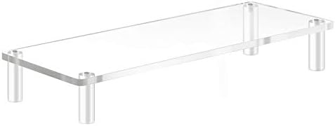 YestBuy 20x7.5 Acrylic Monitor Stand Riser, Clear Computer Stand for Laptop, iMac, Pc, Printer, Desktop Ergonomic,Desk Riser Work from Home Accessories Office Supplies Platform Save Space