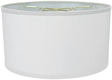 18x18x10 White Linen Shallow Drum Premiere Lampshade with Brass Spider fitter By Home Concept - Perfect for table and Floor lamps - Extra Large, White