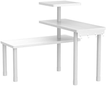 JayRex 3-Tier Bathroom Countertop Corner Shelf Organizer, White