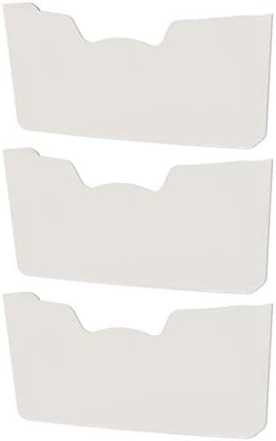 Simple Houseware White Wall Mount Single Pocket Hanging File Holder, 3-Pack