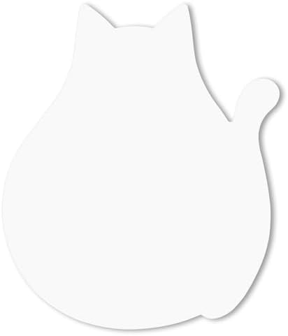 Funny Mouse Pad Cute Cat Shape Office Desk Accessories Decor for Women 9.65 x 8 Inch Small Mousepad with Non-Slip Rubber Base Washable Waterproof, Ivory White