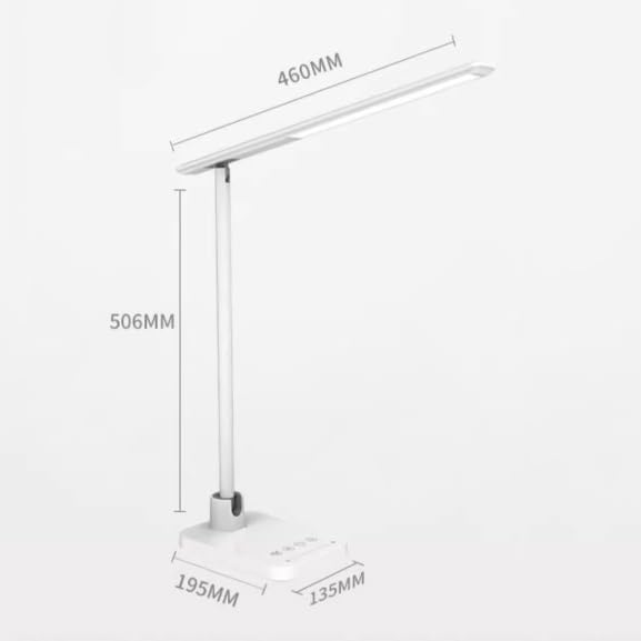 Eye-Care Study Lamp, LED Desk Lamp, 4000K Dimmable Desk Light, 12W Touch Eye Protection Lamp with Stepless Dimming, Night Light, 45 Minute Auto Timer (White),LED Table Lamp