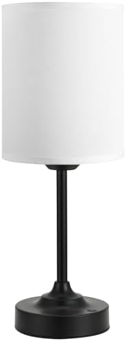 Touch Control Cordlss Table Lamp, USB-C Rechargeable Lamp with Stepless Dimming, 4000mAh Battery Operated Bedside Lamp for Bedroom, Living Room, Night Light & Emergency Lighting, Black, 1 Pack