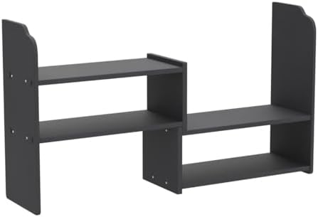 YGYQZ Adjustable Desktop Shelf Organizer, 3-Tier Desk Shelf, Black