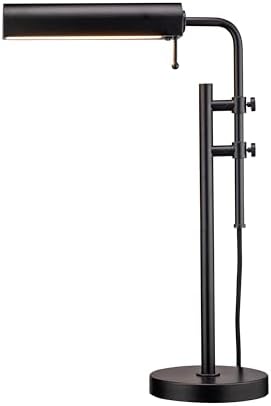 O'Bright Aurora LED Pharmacy Desk Lamp - Swing Arm, Industrial Design for Reading, Crafting, Work,10W LED, Adjustable Height 18.5-24.5 inches - Ideal for Living Room, Bedside, Office - Black