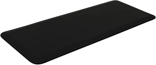GelPro Anti-Fatigue Designer Comfort Kitchen Floor Mat, 20x48”, Leather Grain Jet Stain Resistant Surface with 3/4” Thick Ergo-Foam Core for Health and Wellness
