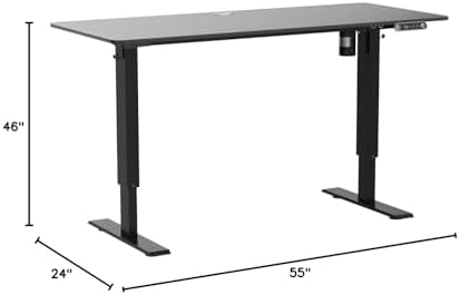 farexon 55x24 Inch Electric Standing Desk with Mouse Pad, Black
