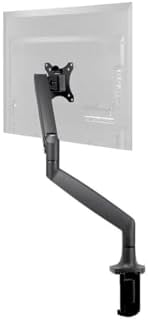 Monoprice Single Monitor Adjustable Gas Spring Desk Mount - Black, Supports Up to 34 inch Monitors, 19.8 LBS Display Weight, Smooth Full-Motion Black - Workstream Collection
