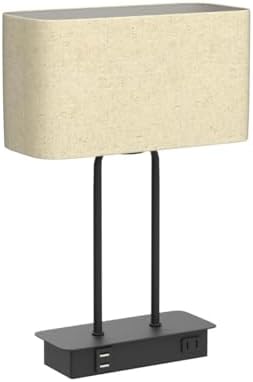 BesLowe 16’’ Table Lamp for Bedroom, Bedside Nightstand Lamp with LED Bulb