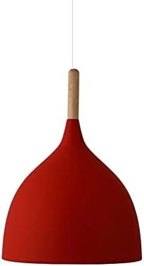 E27 Base Modernaron Light, European Style Chandelier in Kitchen Island, Bar Decoration Color Hanging Lamp, Decorations Metal Lampshade, for Kitchen Island, Dining Table/Red