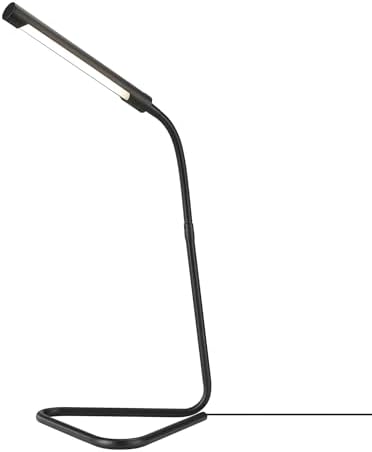 Globe Electric 56060 Arden 12" LED Integrated Desk Lamp, Adjustable Gooseneck, in-Line On Off Switch, USB Cable Included, 7 Watts, 200 Lumens,Black
