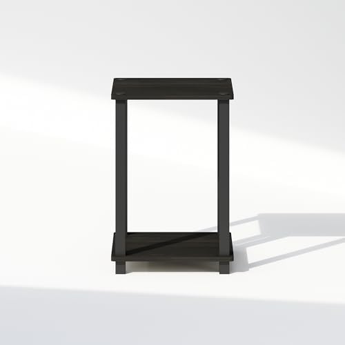 Furinno Simplistic Compact Bedside Table, Nightstand, Espresso/Black (Pack of 2)