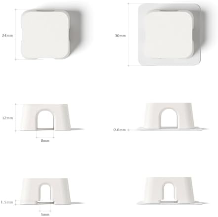 Magnetic Cable Organizer – Desktop Multipurpose Cord Keeper & Cable Management Clip for Home & Office (White Block 20Pcs)