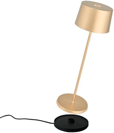 Zafferano, Olivia Pro, Rechargeable Cordless Table Lamp, Satin Brass