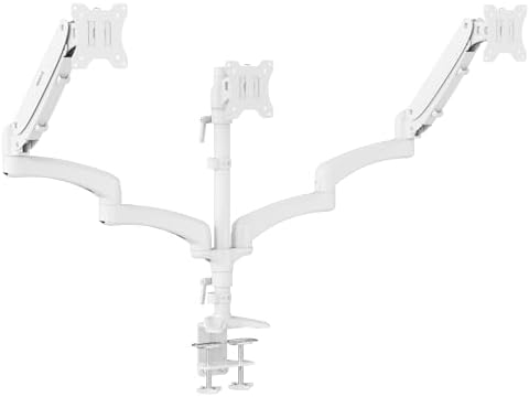 Mount-It! Triple Monitor Stand for Desk, 13-32", White