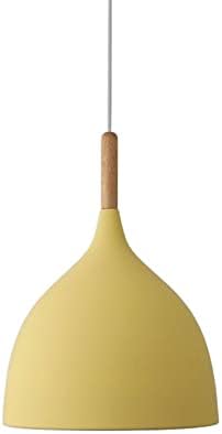 E27 Base Modernaron Light, European Style Chandelier in Kitchen Island, Bar Decoration Color Hanging Lamp, Decorations Metal Lampshade, for Kitchen Island, Dining Table/Yellow