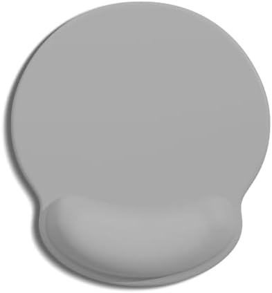 Auhoahsil Mouse Pad, Ergonomic Mouse Pad with Wrist Rest, Pain Relief Computer Gel Mouse Pad Wrist Support for Laptop, Mousepad with Non-Slip PU Base, Mouse Pads for Desk, Light Gray