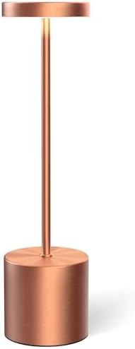 Swinerton Cordless Table Lamps Rechargeable, Portable LED Desk Lamp, 5000mAh Battery Powered Wireless Table Light - 3 Color Dimmable Lighting for Restaurant Dining Patio Outdoor Bedroom(Rose Gold)